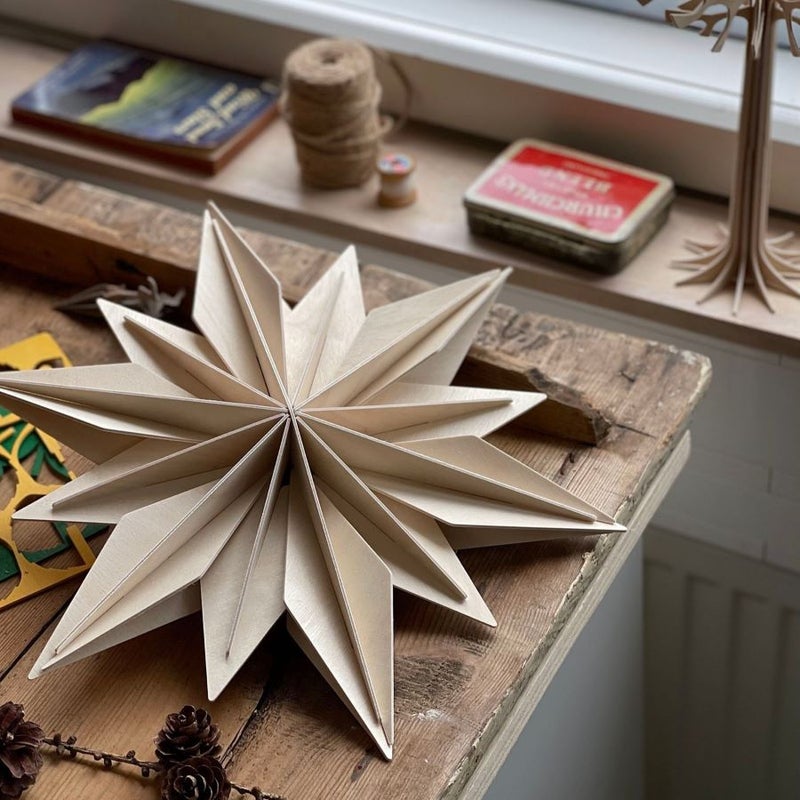 Lovi decor star 20cm wooden color