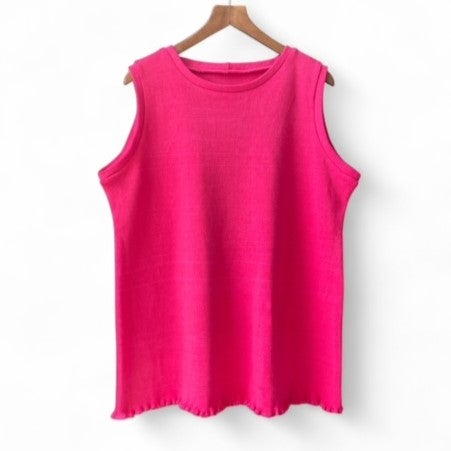 Hihaton neulepaita Pisa Design luomupuuvillaa ruusunpuna kuvassa koko M